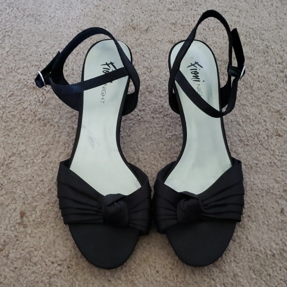 Black open toe heels